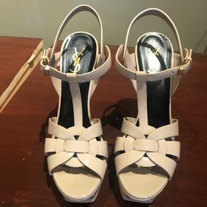 YvesSaintLaurent (YSL) nude sandals .